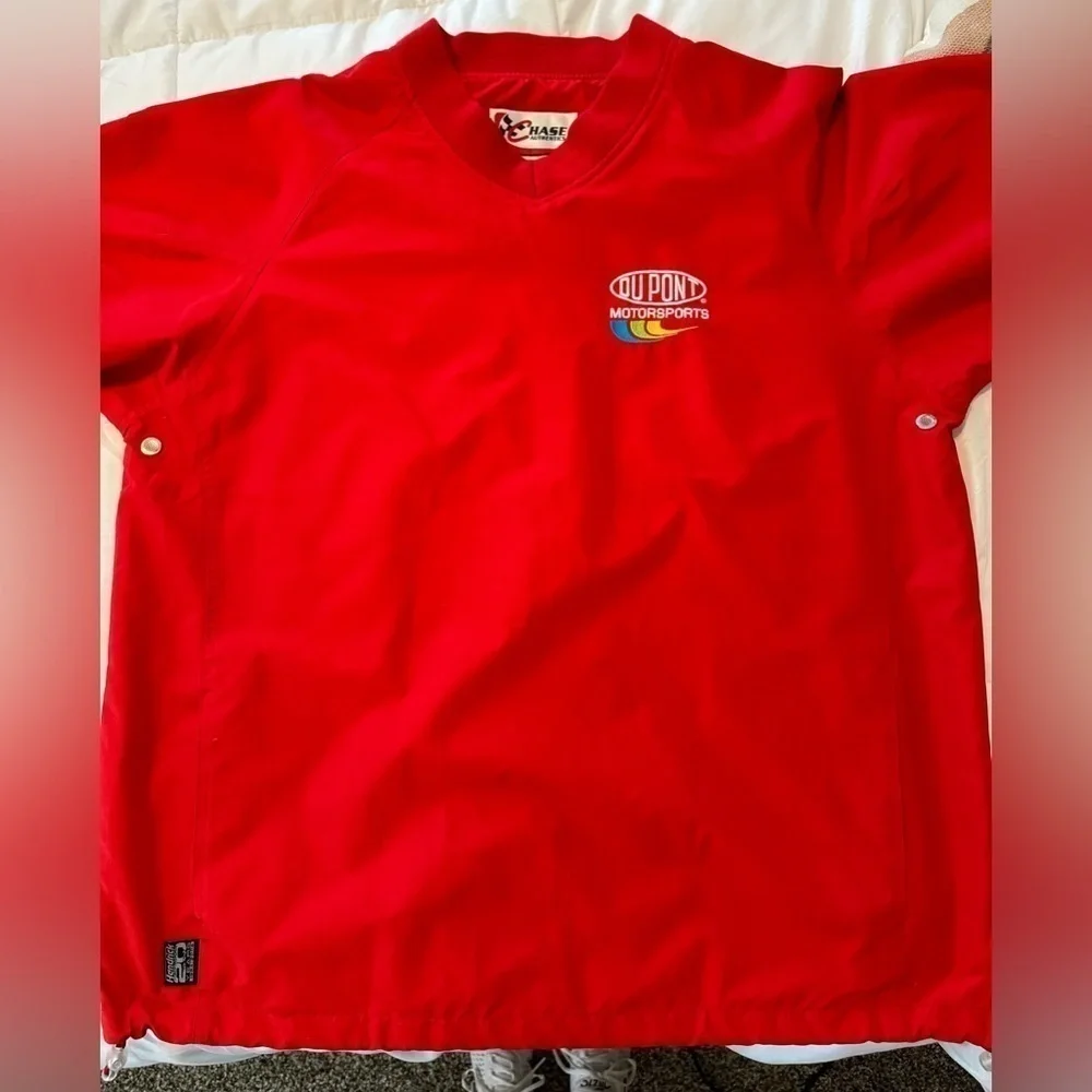 Nascar Jeff Gordon #24 Men’s Red Chase Authentics V-Neck Pullover Size L
